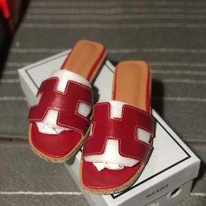 Red H Sandals